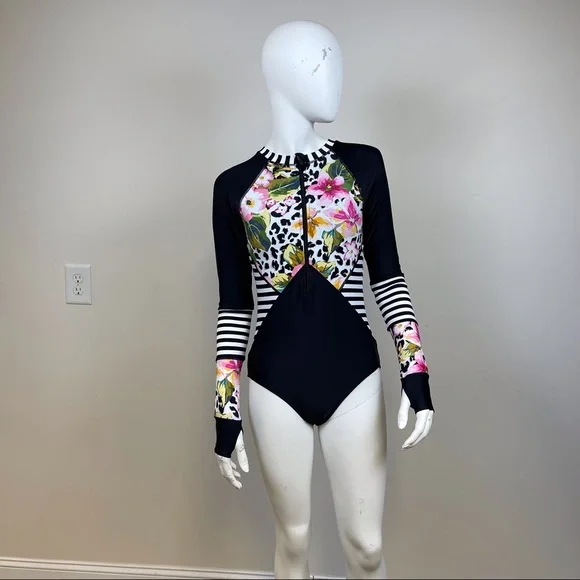 Long Sleeve One Piece Bathing Suit/Wet Suit - Picture 1 of 4